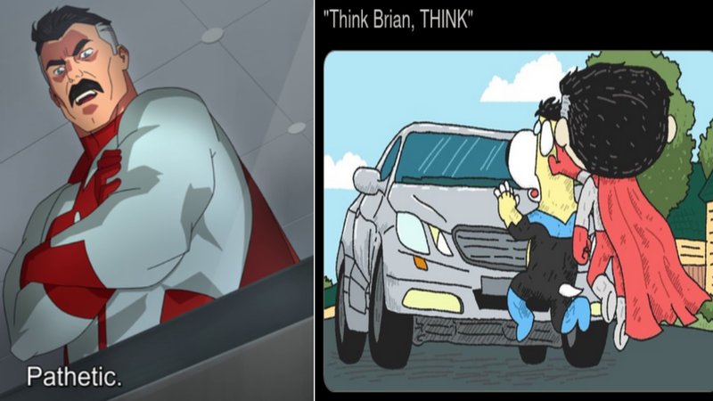 Two "Invincible" memes from the collection.