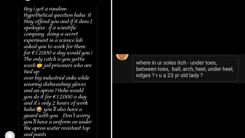 2 creepy messages in the following collection.