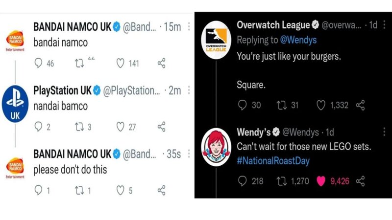 Two brands roasting each other.