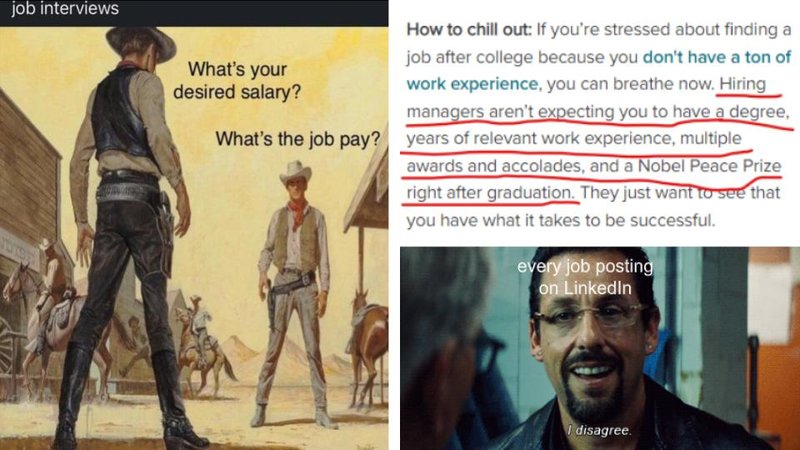 Two images from r/recruitinghell