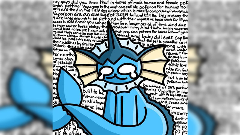 Vaporeon copypasta meme art by NoobGuyBoi.