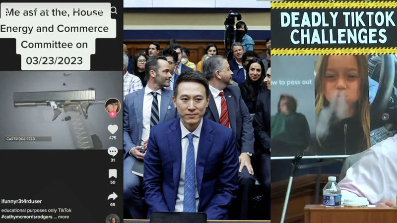 Tiktok videos shown at congressional hearing and the ceo.