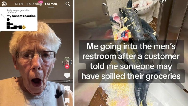 Two images of weird tiktok screenshots