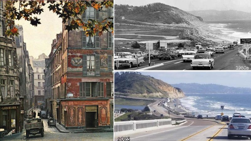 Two images of famous cities.