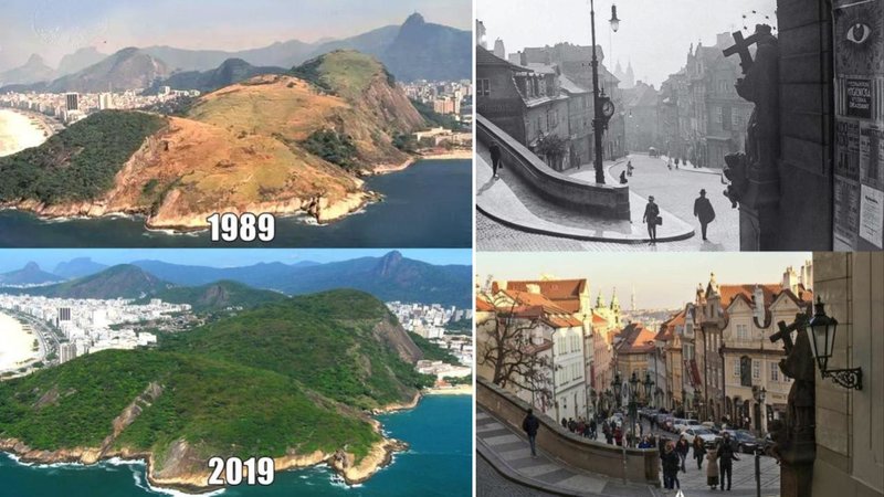 Two images from old photos in real life.