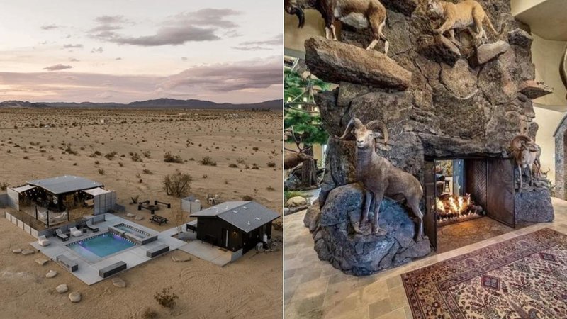 Two images of homes for sale.