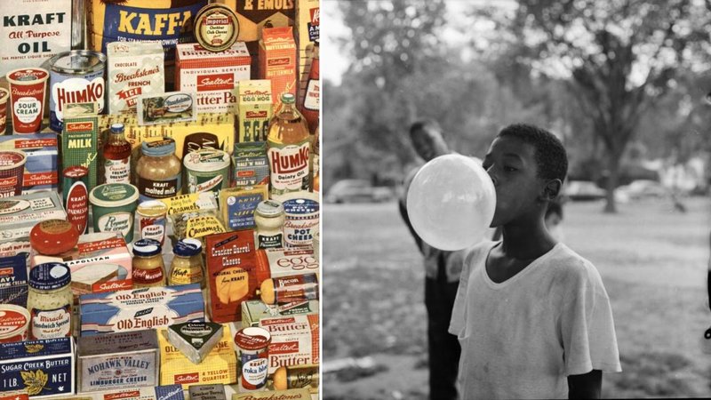 Two photos from 1954.