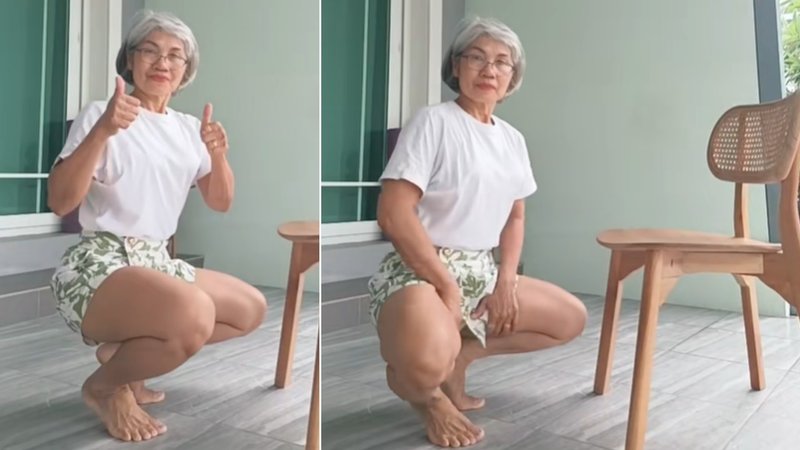 Images of the athletic good knees grandma from the viral video.