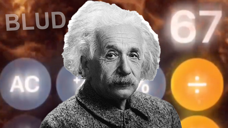 Einstein in a Diddy Blud Calculator meme from TikTok.