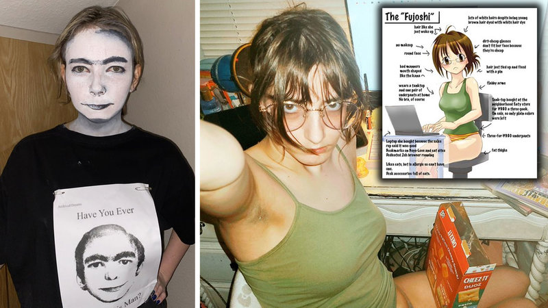 Two "Gay Halloween" costumes.