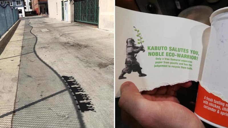 KABUTO SALUTES YOU,
NOBLE ECO-WARRIOR!
Only a true Samurai separates
paper from plastic and has the
judgement to recycle them both.
A fresh tasting ne
with chicken, chi
coriander & sprim
