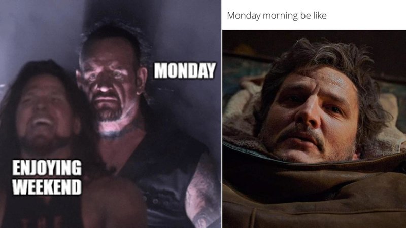 Two memes about Mondays.