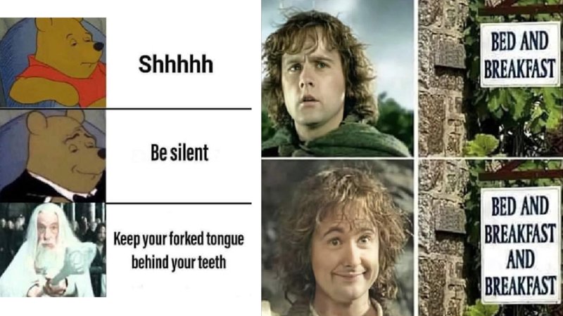 Two Lord Of The Rings memes from the collection.
