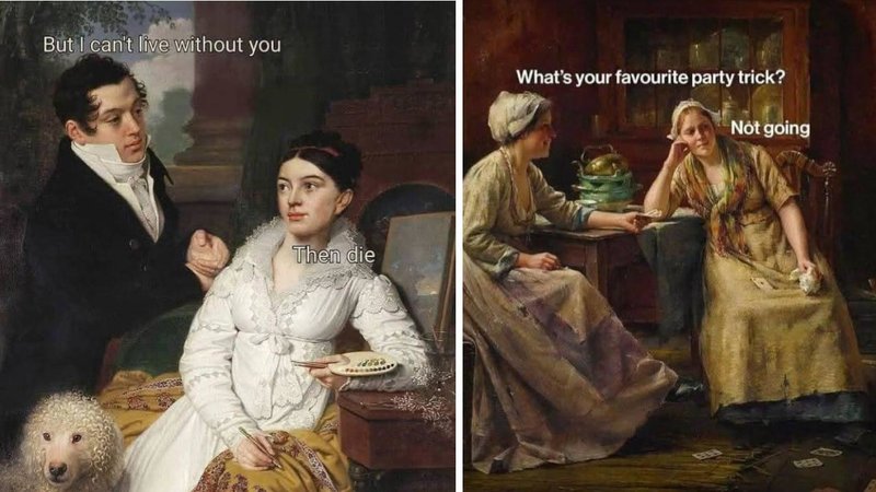 Two classical art memes.
