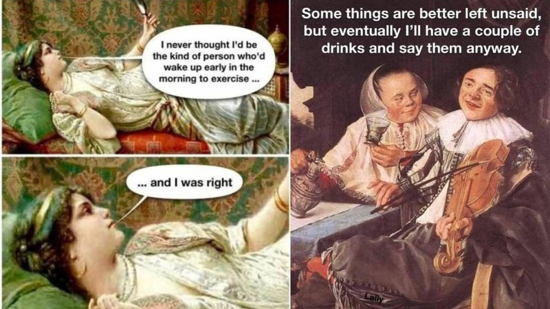 Two classical art memes.