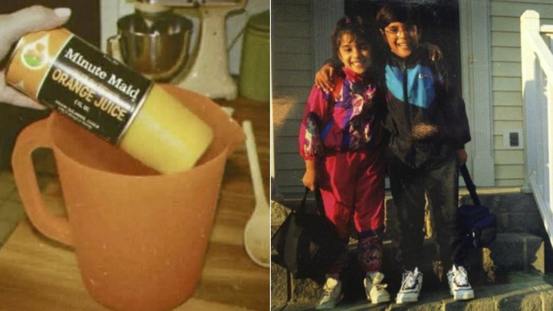 Two photos from the '90s.