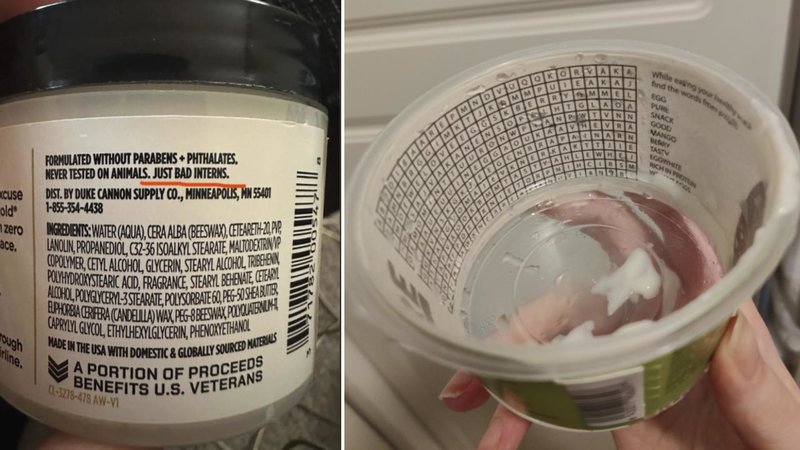 Two photos of Easter eggs.