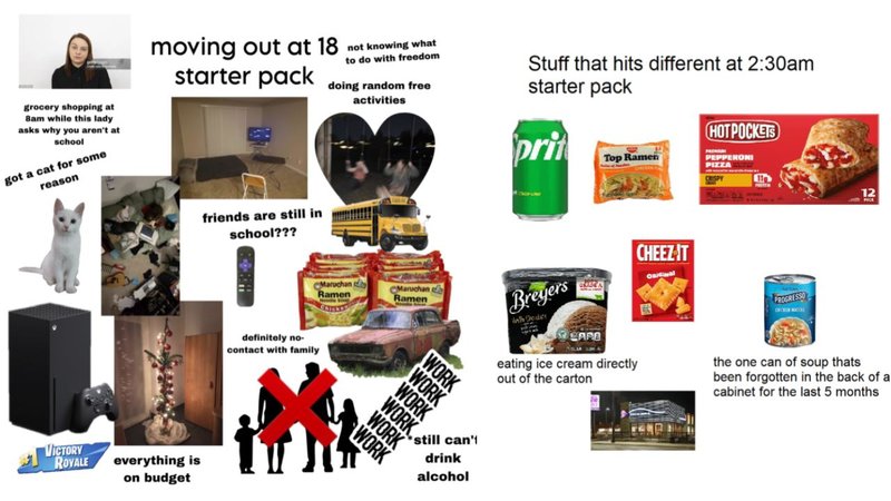 Two starter pack memes.