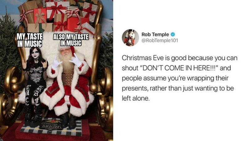 Two Christmas memes.