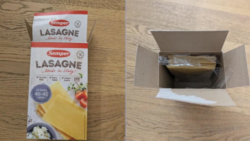 Two photos of products.