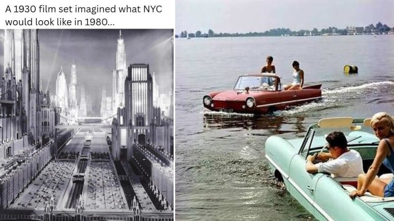 Two retro futuristic images.