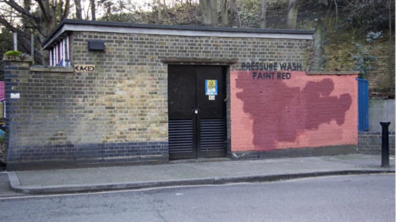 Two images of a wall.