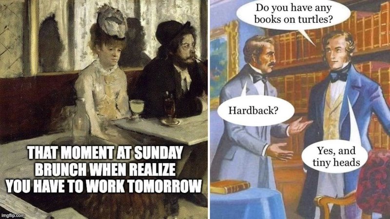 Two classical art memes.