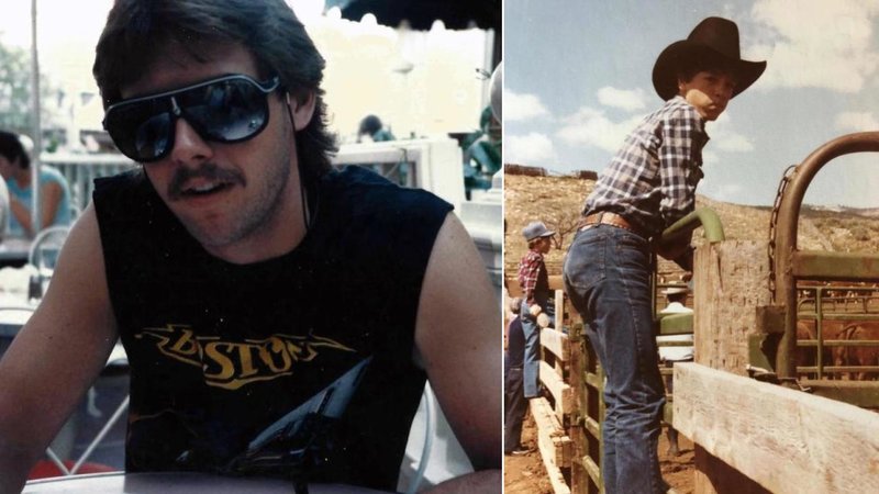 Two photos from the 1980s.
