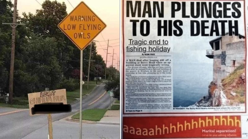 Two moments of accidental comedy.