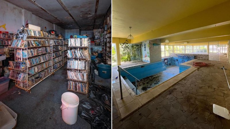 Two photos of abandoned places.