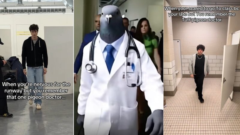 What Is The 'Tuff Pigeon Doctor' Meme? The Viral 'AI Pigeon Doctor Walking Down A Hallway' Memes Explained
