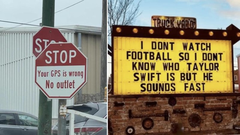 Two funny signs.