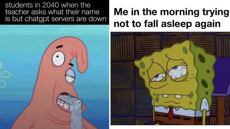 Two SpongeBob memes.