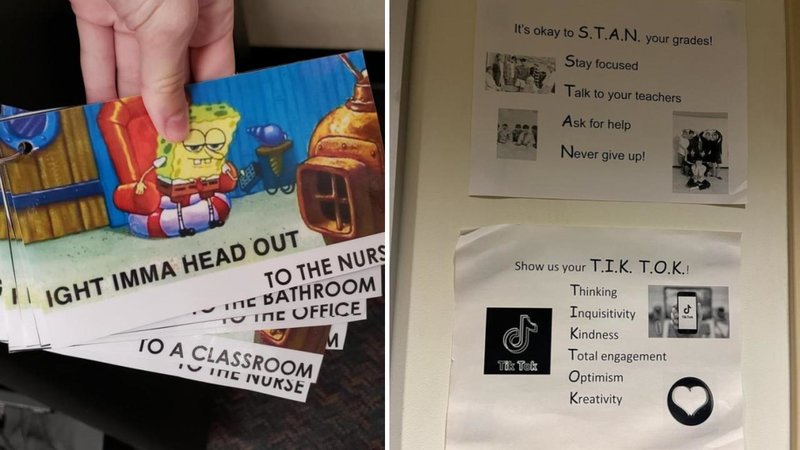 Two memes in classrooms.