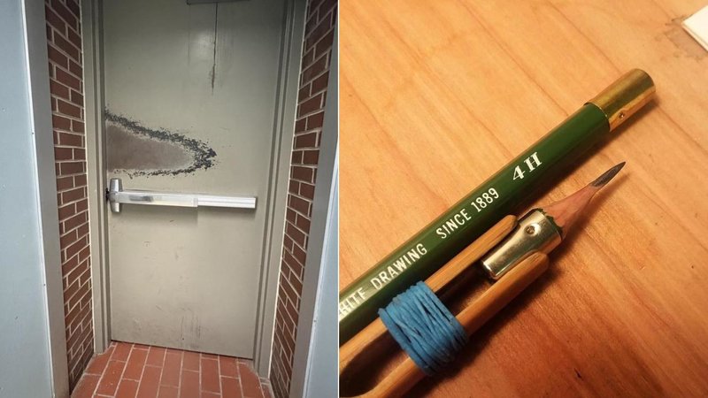 Two images of worn down things.