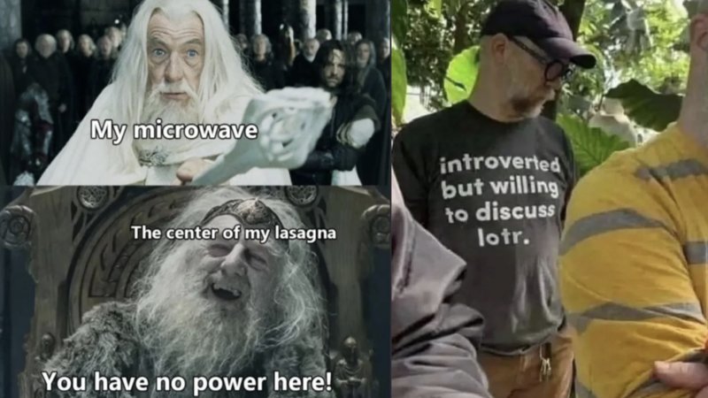 Two Lord Of The Rings memes.