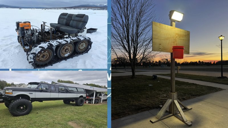 Two redneck engineering contraptions.