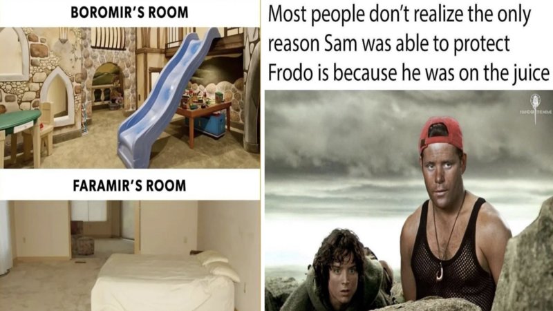 Two Lord of The Rings memes.