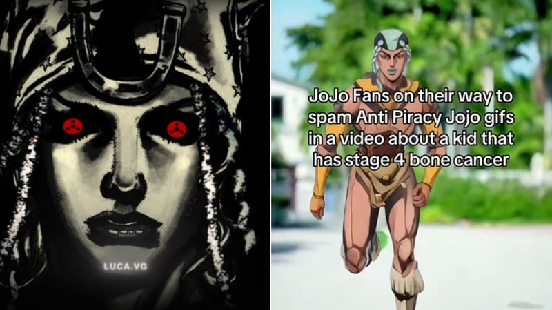 Steel Ball Run Episode 2 / Johnny Joestar Anti-Piracy Screen memes explained.