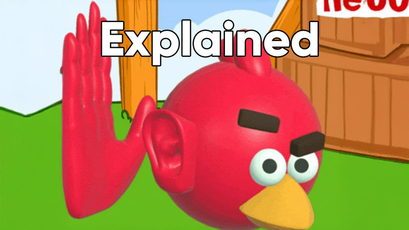 Angry Bird ear meme / angry bird listening reaction image explained.