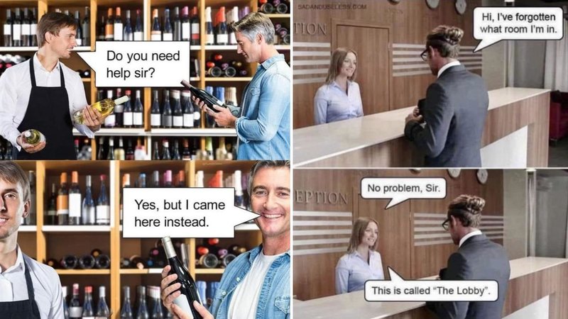 Two stock image memes.