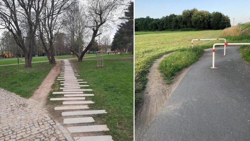 Two desire paths.