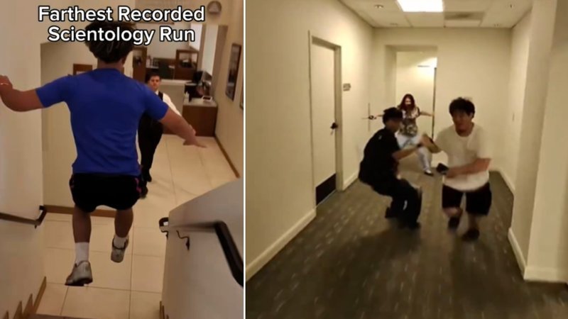 Scientology Run trend / Scientology Speedrunning meme explained.