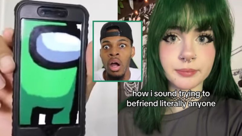 Examples of "Hello It's Me Crewmate" memes from TikTok.