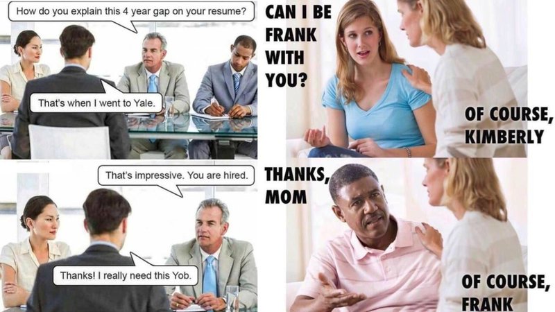 Two stock photo memes.
