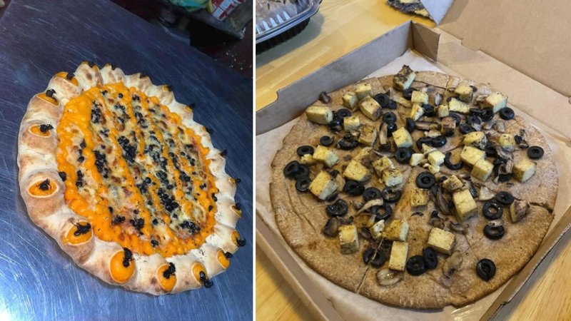 Two pizzas.