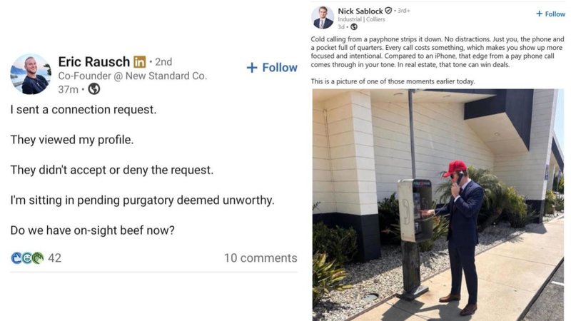 Two LinkedIn posts.