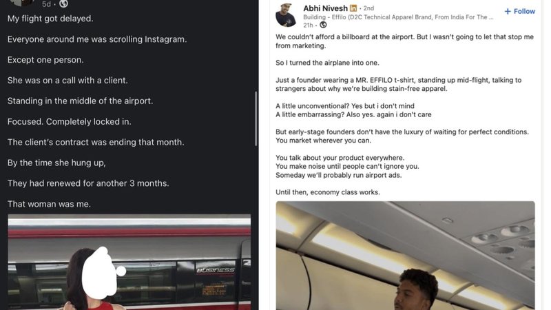 Two LinkedIn posts.