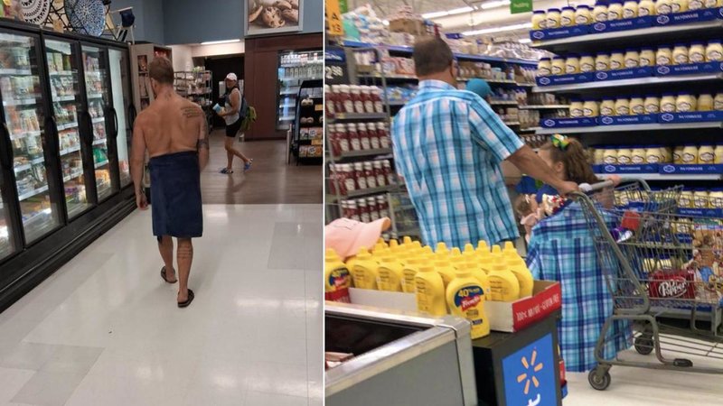 Two people in Walmart.