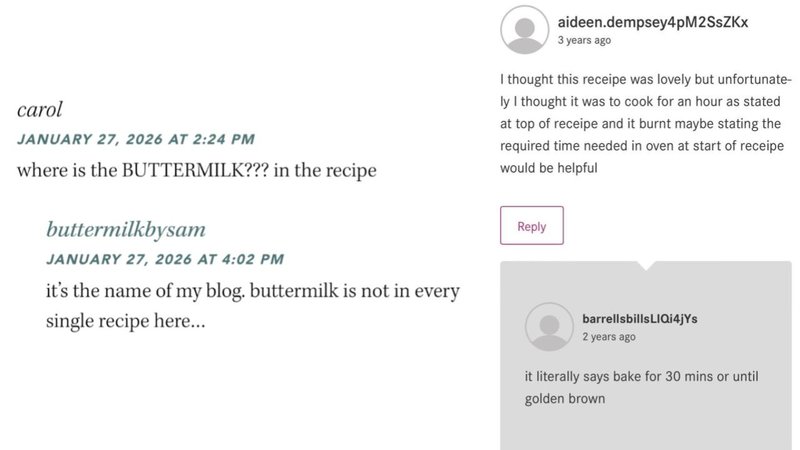 Two recipe reviews.